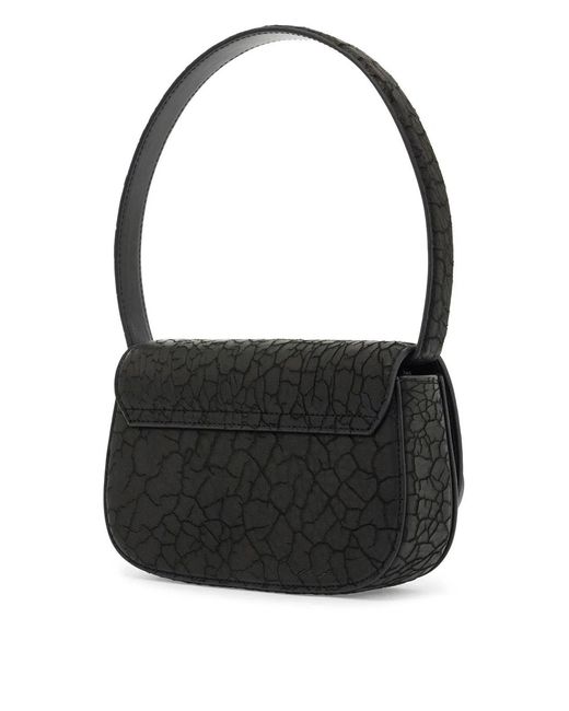 DIESEL Black 1Dr Leather Shoulder Bag With Dry Finish