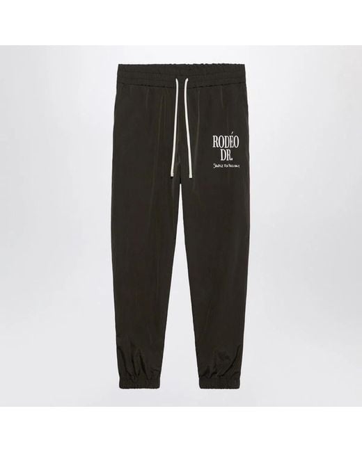 1989 STUDIO Black Nylon Trackpants Rodeo for men
