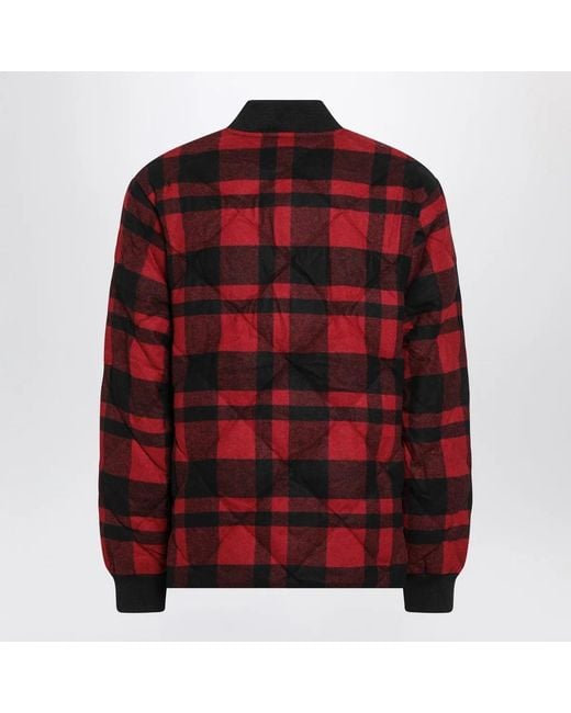 Polo Ralph Lauren Red And Quilted Check Bomber for men