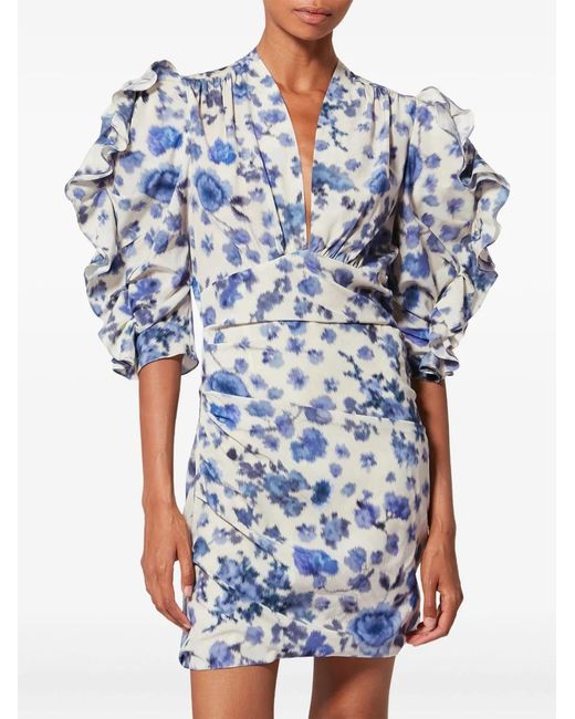 Isabel Marant Blue Doris Dress Flower Print