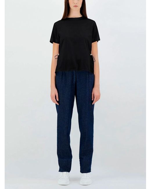 Herno Black Contrast Panel T Shirt