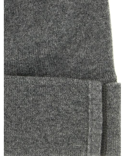 Brunello Cucinelli Gray 'Monile' Beanie