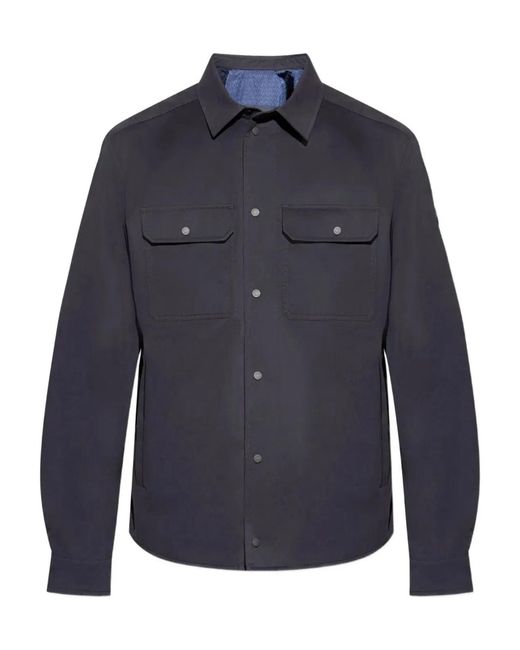 Moncler Blue Cotton Polyester Shirt for men