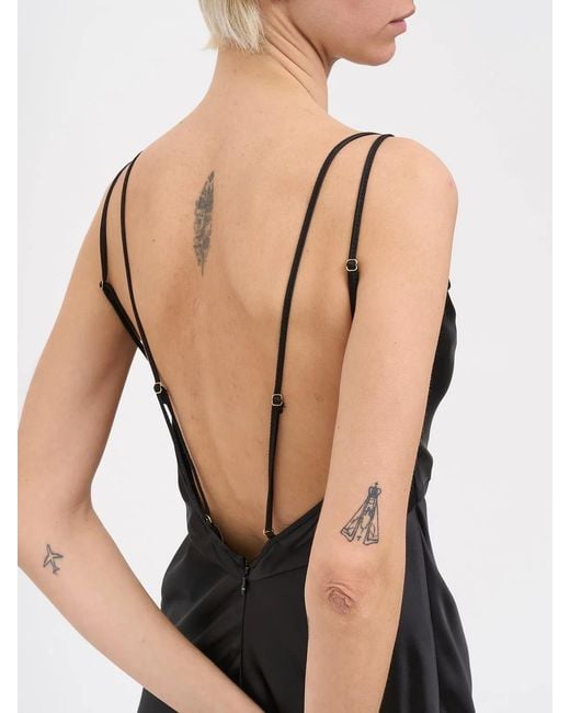 Elisabetta Franchi Black Carpet Satin Dress