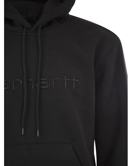 Carhartt Black Hoodie With Embroidered Logo