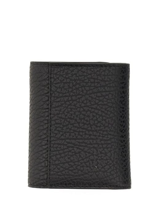 Maison Margiela Black Leather Wallet With Four Stitches