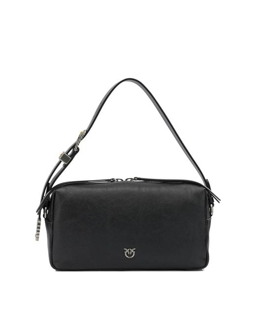 Pinko Black Leather Shoulder Bag