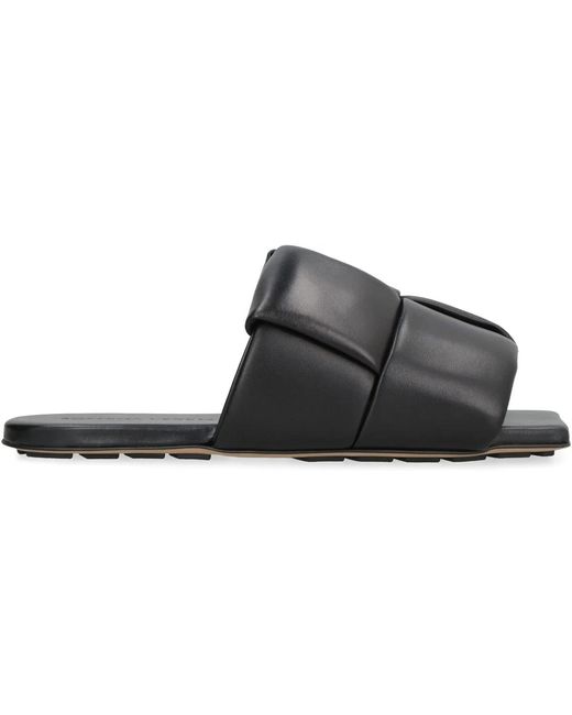 Bottega Veneta Black Patch Leather Mules