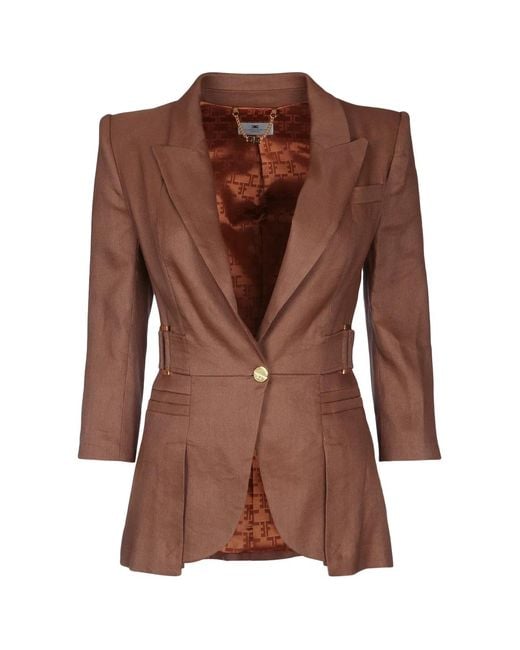Elisabetta Franchi Brown Blazer Monipetto