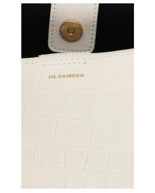 Jil Sander Natural Ivory Leather Shoulder Bag
