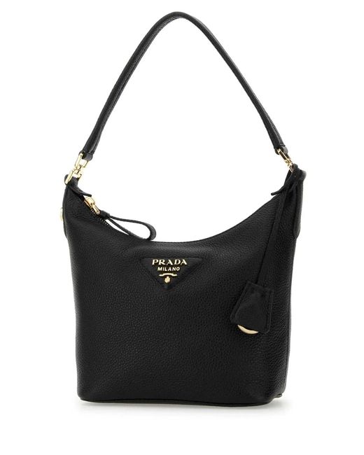Prada Black Leather Shoulder Bag