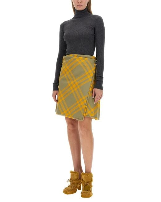 Burberry Yellow Wool Blend Kilt