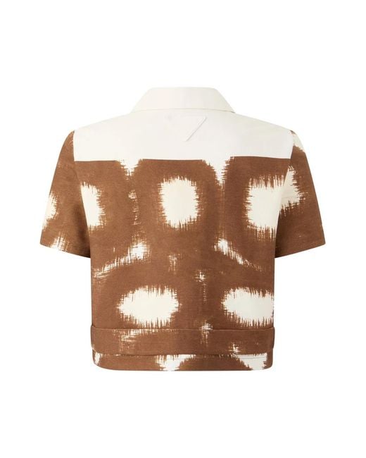 Prada Brown Canvas Shirt With Print