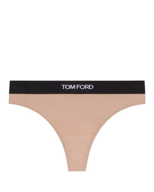 Tom Ford Natural Thong With Logo