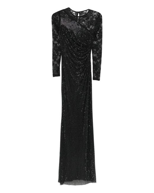Self-Portrait Black Sheer Lace Asymmetric