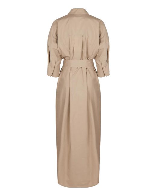 P.A.R.O.S.H. Natural Belted Cotton Dress