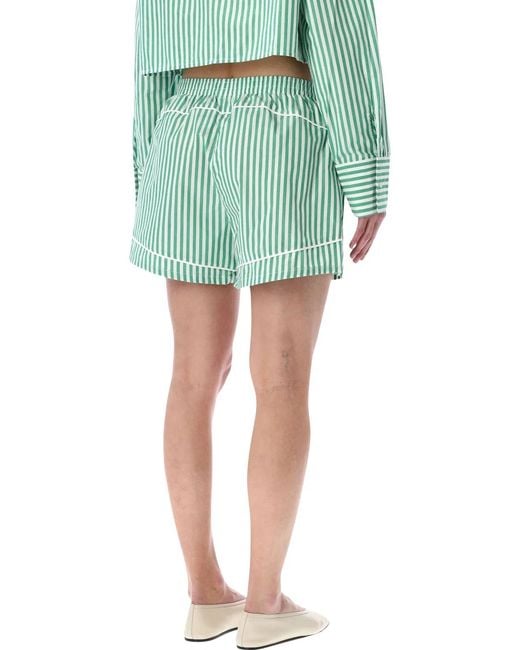 Calvin Klein Green Cotton Poplin Pajama Shorts