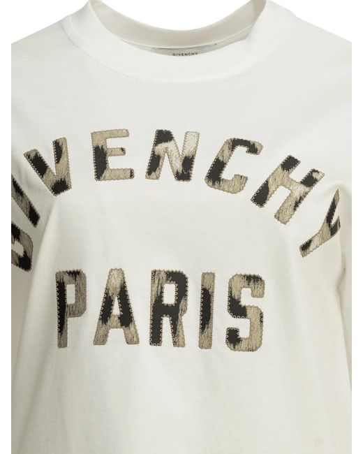 Givenchy White Paris" Crew-Neck T-Shirt