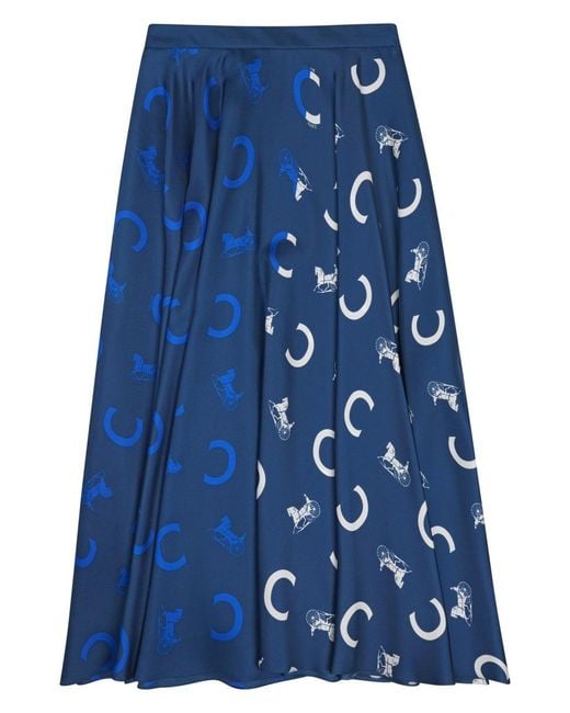 Céline Blue 100% Silk Twill Mini Skirt