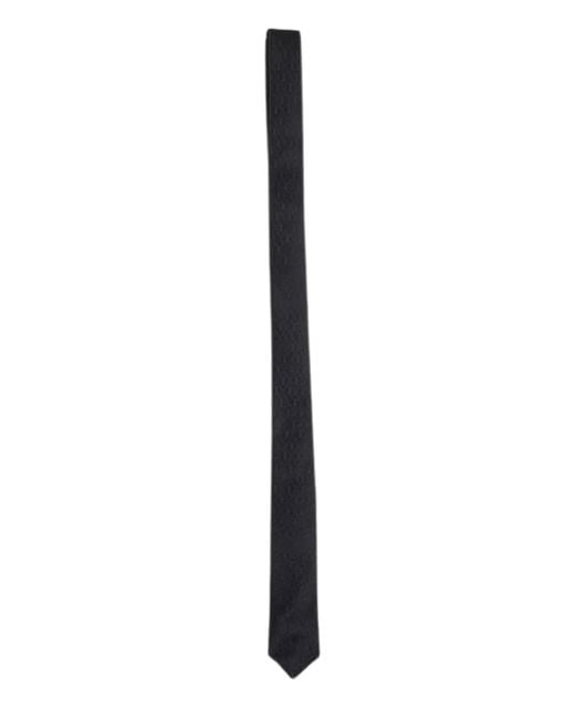 Saint Laurent Black Silk Thin Monogram Tie for men