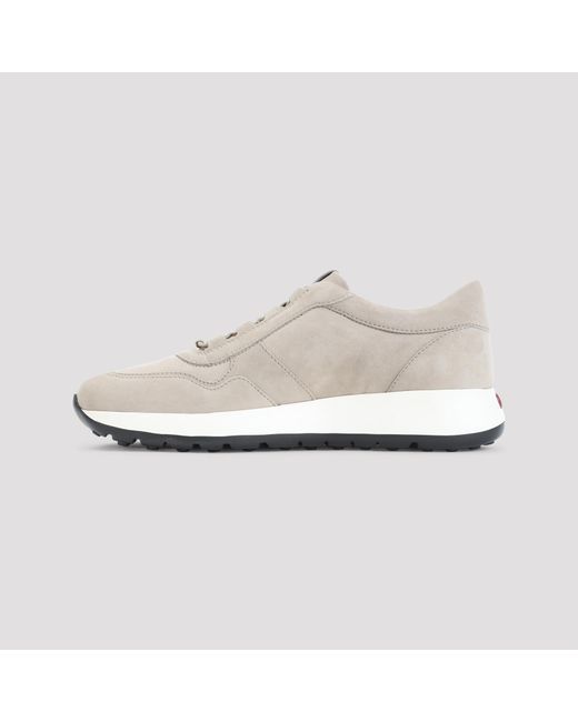 Tod's White Tortora Suede Sneakers