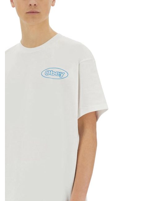 Obey White Reaction Tshirt for men
