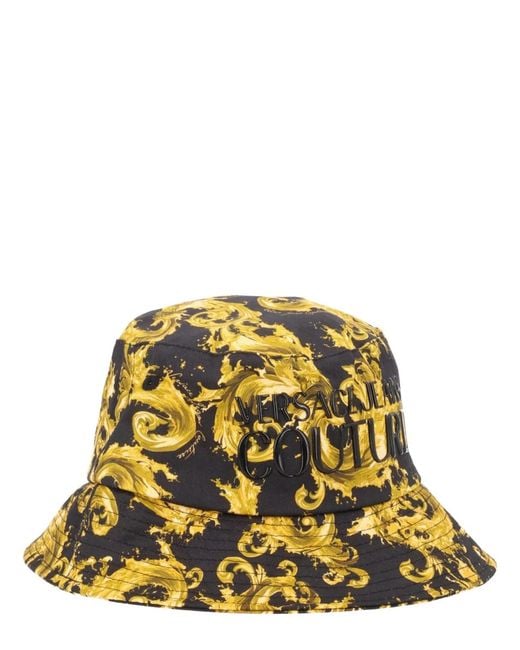 Versace Jeans Couture Green Cappello Con Stampa "Wave" E Logo for men