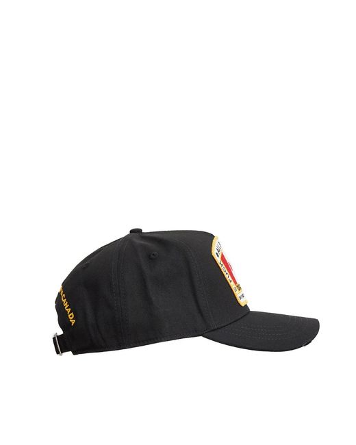 DSquared² Black Baseball Flag Cap for men