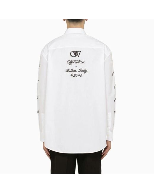 Off-White c/o Virgil Abloh White Logo Cotton Overshirt for men