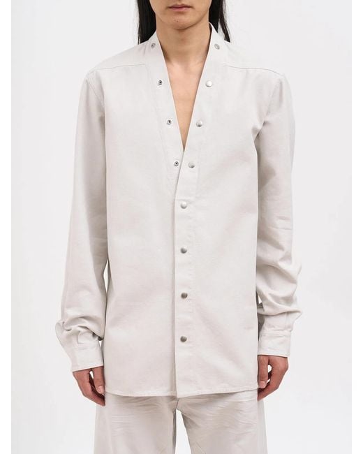 Rick Owens White Larry Cotton Shirt for men