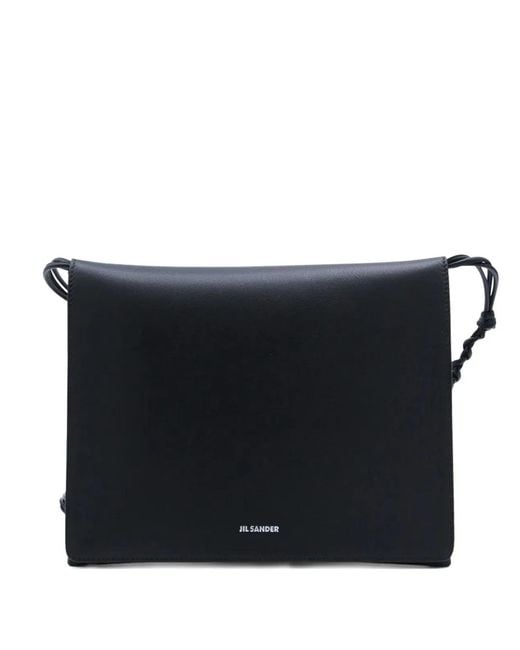Jil Sander Black "Tangle Flat" Medium Bag for men