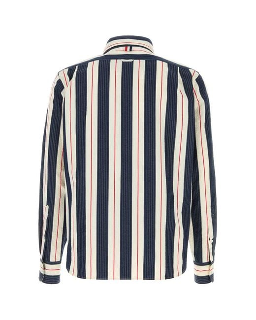 Thom Browne Blue Embroidered Jersey Shirt for men
