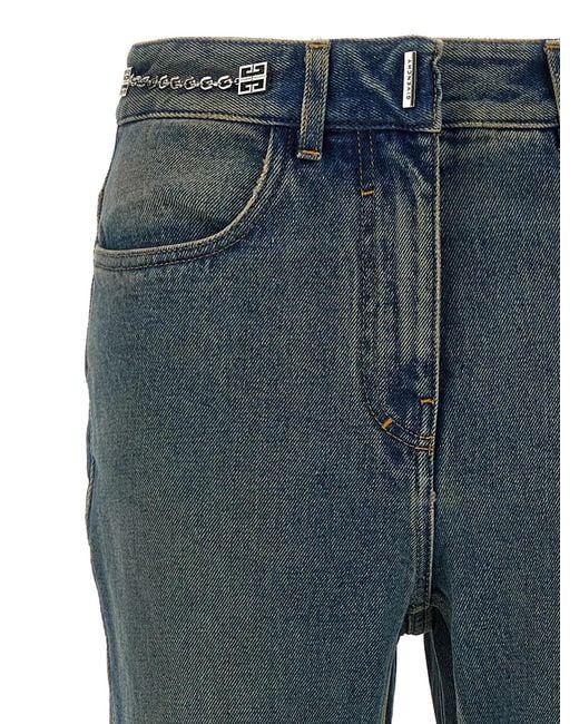 Givenchy Blue Chain Jeans With Logo