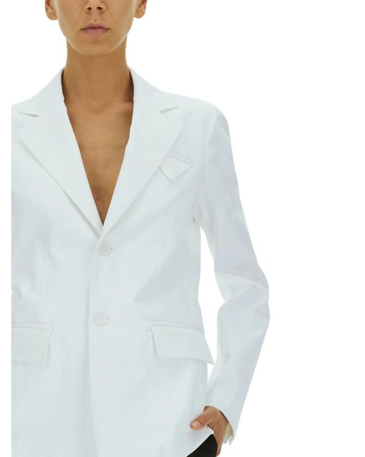 Bottega Veneta White Single-Breasted Jacket