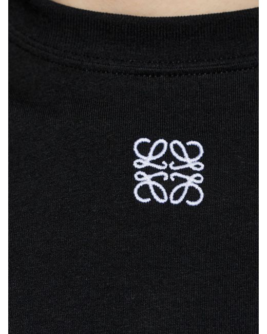 Loewe Black Anagram-Embroidered Raglan-Sleeve T-Shirt