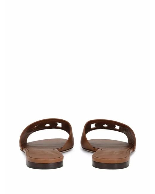 Dolce & Gabbana Brown Dolce & Gabbana Ciabatta Flat