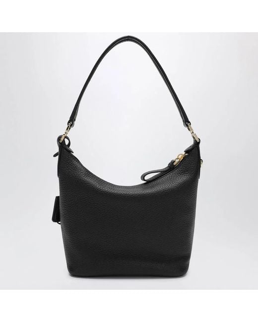 Prada Black Small Leather Hobo Bag