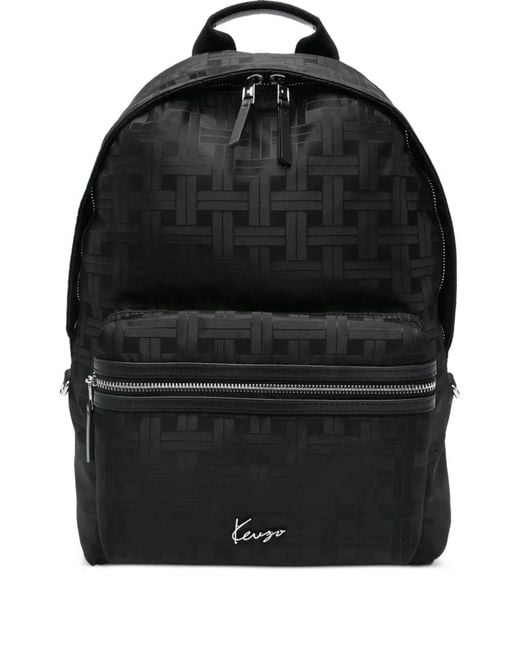 KENZO Black Backpack Walls for men