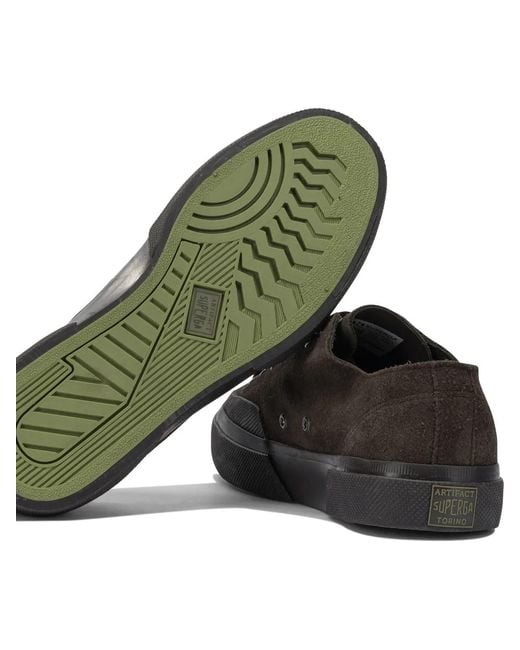 Superga Black Leather Sneakers for men