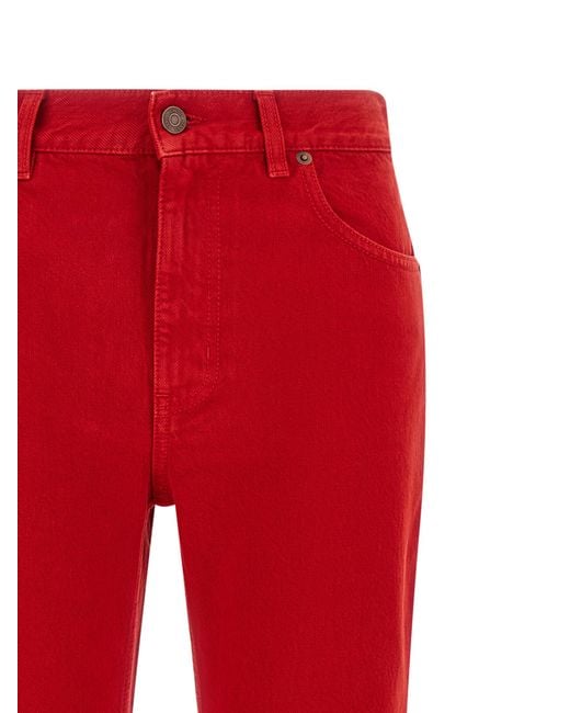 Chloé Red Garment-Dyed Denim Jeans