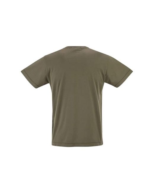 Stone Island Green Slim Fit T-Shirt With Compass Patch for men