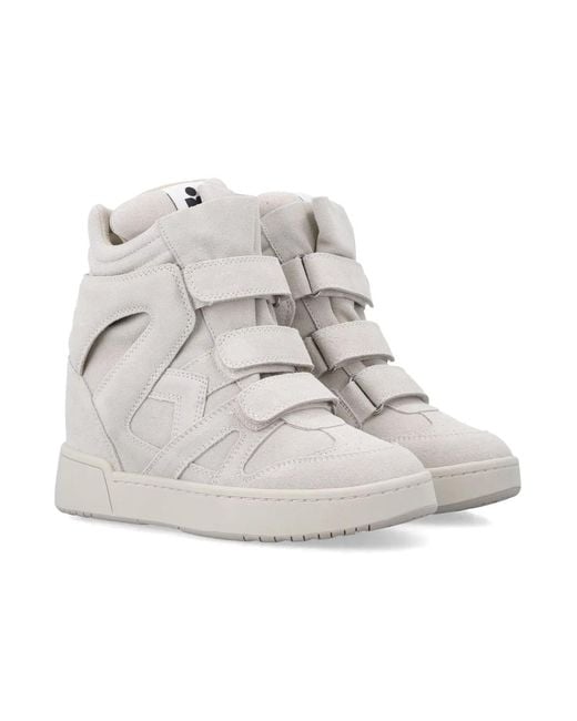 Isabel Marant White Im3 High-Top Wedge Sneakers