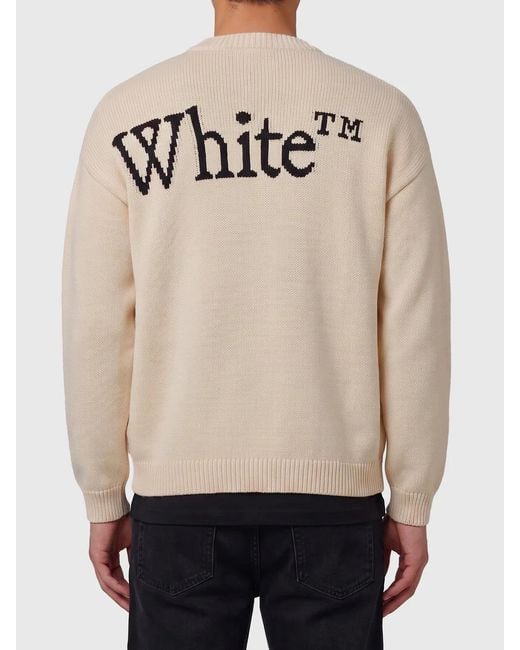 Off-White c/o Virgil Abloh Natural Off Bookish Shared Crewneck Sweater for men