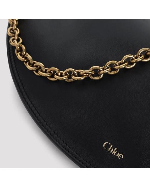 Chloé Black Half Moon Bag Chain Logo