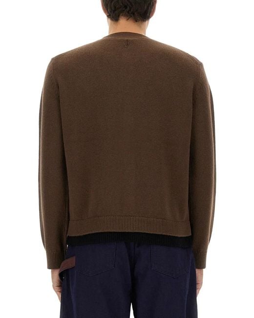 J.W. Anderson Brown Contrasting Layered Cardigan for men