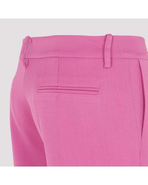 Magda Butrym Pink Elegant Flared Leg Wool Pants For