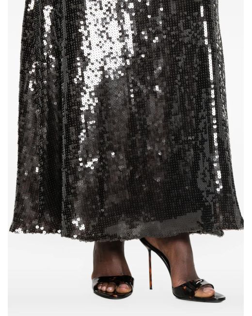 ROTATE BIRGER CHRISTENSEN Black Sequins Maxi Dress