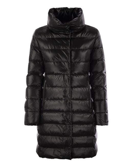 Fay Black Long Down Jacket With Hook
