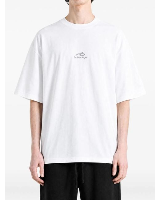 Balenciaga White Bodies Logo-Print Dropped-Shoulder T-Shirt for men