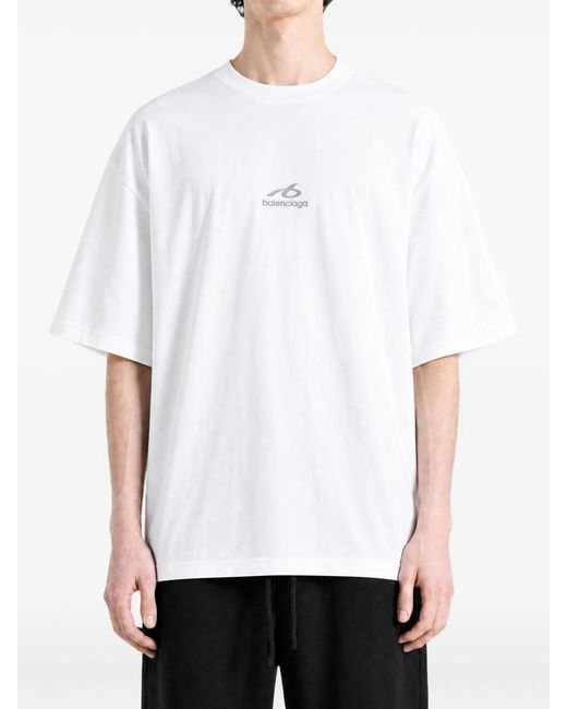 Balenciaga White Medium Fit T-Shirt for men